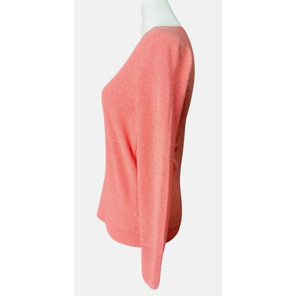Pure Collection Womens 100% Cashmere V-Neck Sweater Coral Orange, Size 2 (US) - Picture 3 of 7